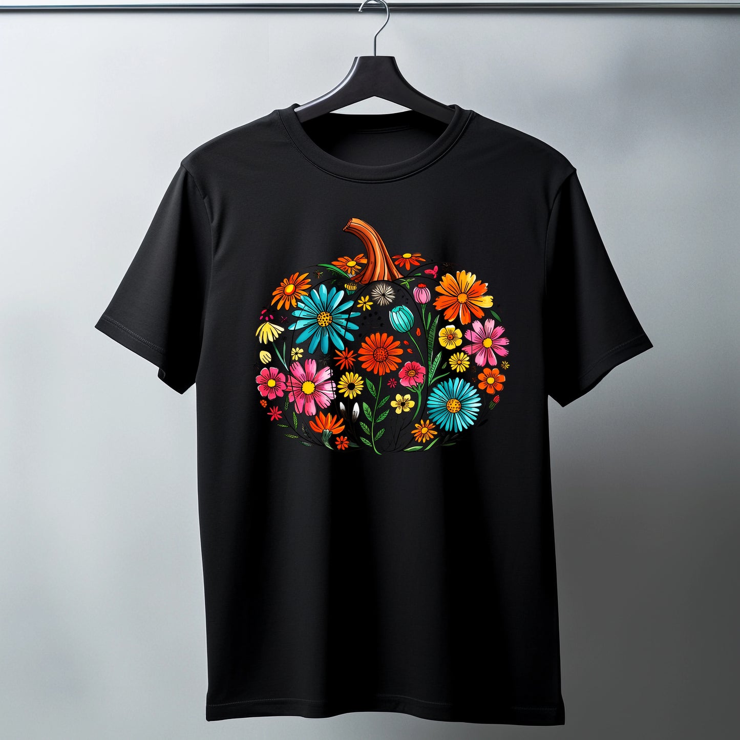 š Cute Floral Pumpkin T-Shirt ā Fall Vibes in Full Bloom š