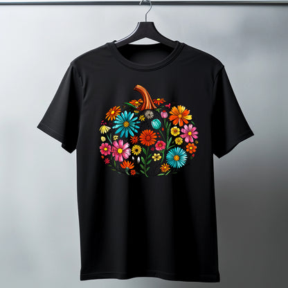 🎃 Cute Floral Pumpkin T-Shirt – Fall Vibes in Full Bloom 🍂