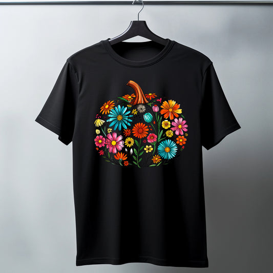 🎃 Cute Floral Pumpkin T-Shirt – Fall Vibes in Full Bloom 🍂