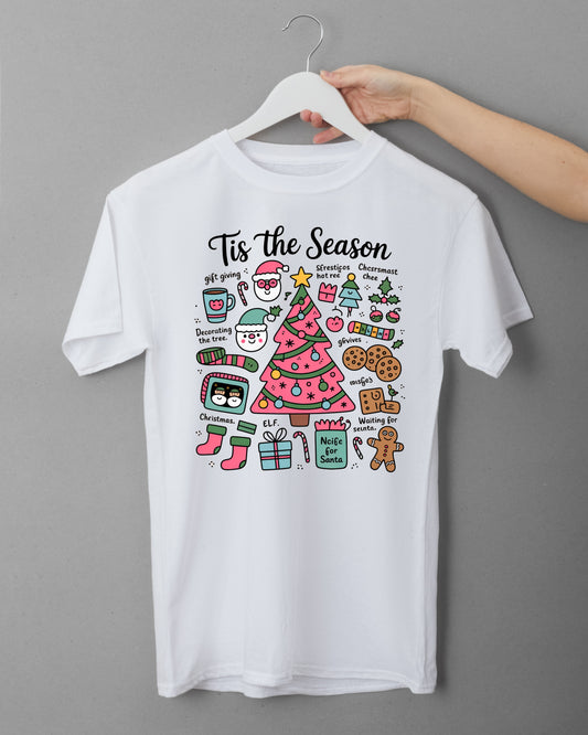 🎄✨ "Tis the Season" Christmas Shirt – Cute Tree & Lights Holiday Tee 💡🎁