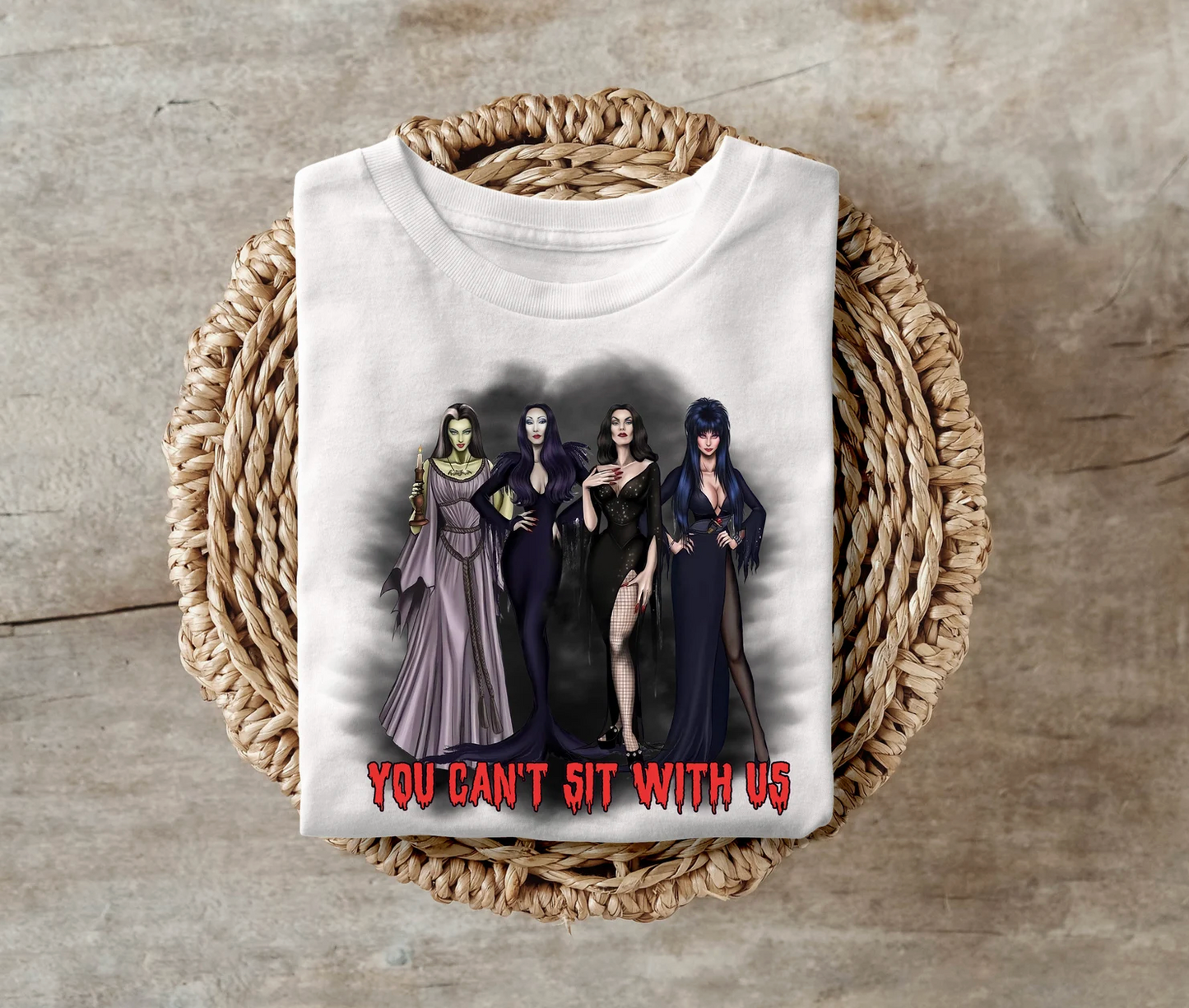 Halloween shirt, Cute Ladies Spooky T-shirt, Lady Villains, Morticia Adams, Lily Munster, Elvira, Spooky Ladies Shirts, DTF, Witches shirt